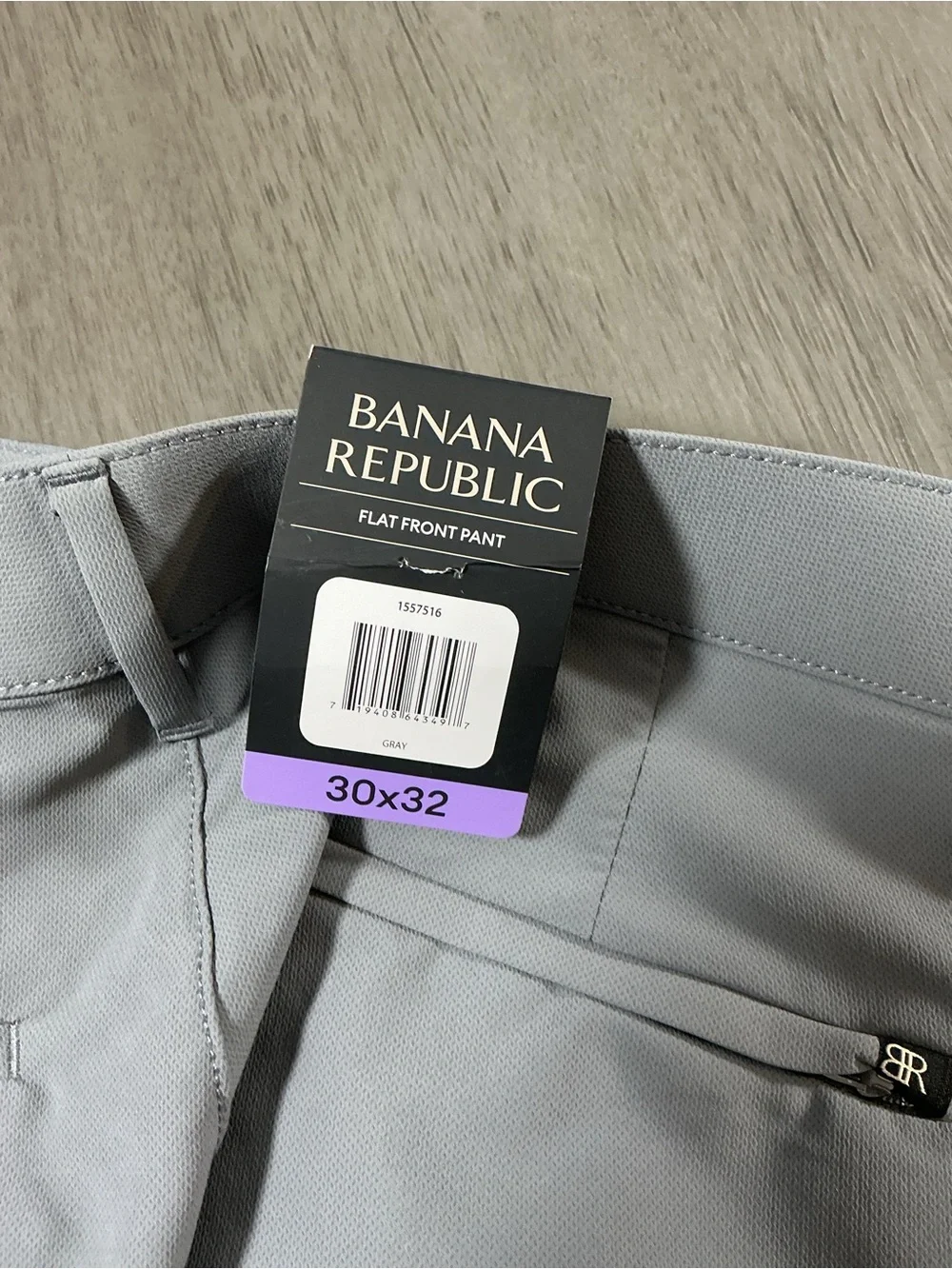 NWT Banana Republic Men’s Performance Flat Front Tech Gray Pants 30x32